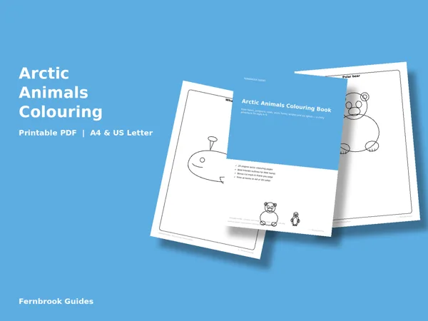 Cover of Arctic Animals Colouring Book for Kids (Ages 4-9)