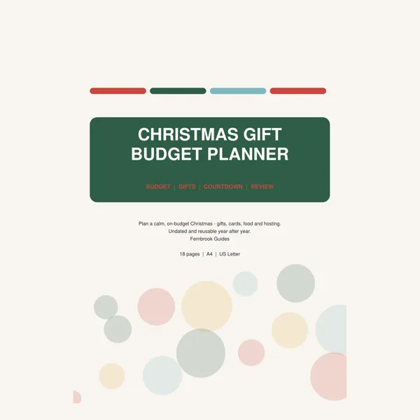 Cover of Christmas Gift Budget Planner