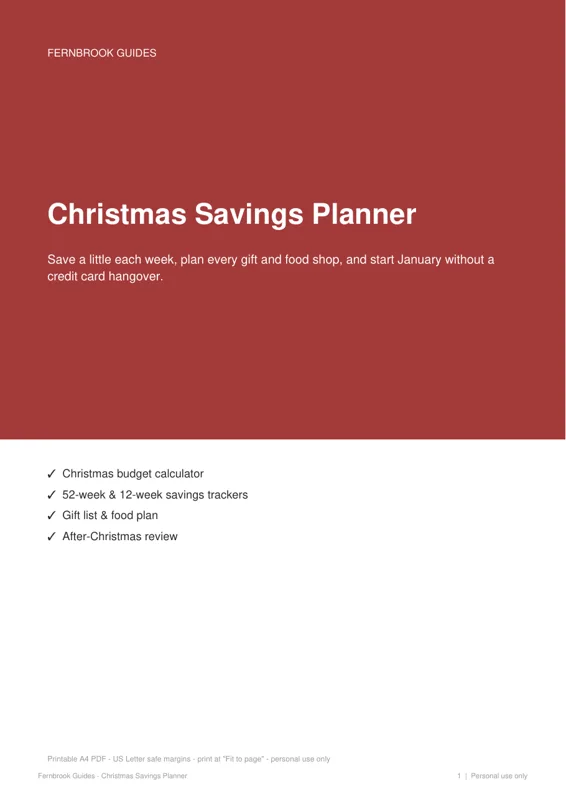 Cover of Christmas Savings Planner