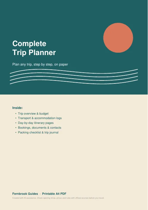 Cover of Complete Trip Planner