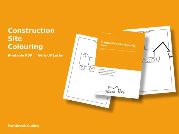 Cover of Construction Site Colouring Book for Kids (Ages 4-9)