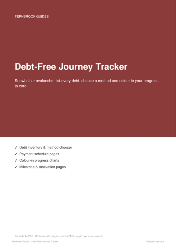 Cover of Debt-Free Journey Tracker