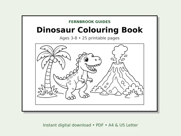 Cover of Dinosaur Colouring Book for Kids (Ages 3-8)
