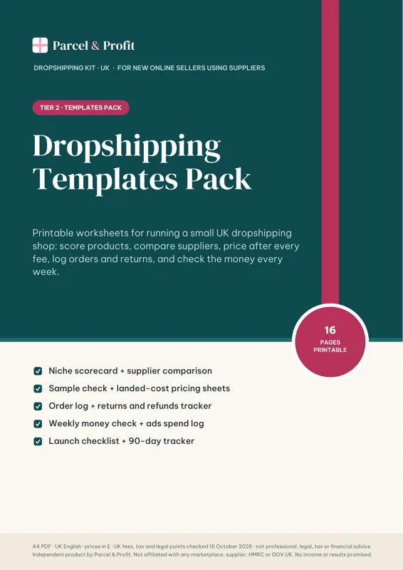 Cover of Dropshipping Templates Pack (UK)