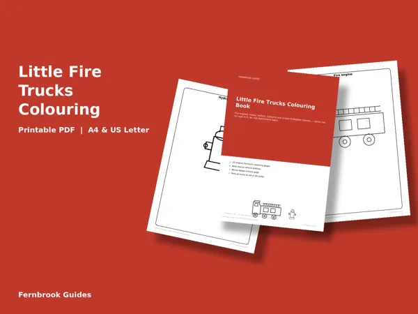 Cover of Little Fire Trucks Colouring Book for Kids (Ages 4-9)