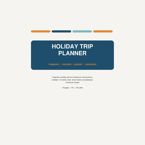 Cover of Holiday Trip Planner