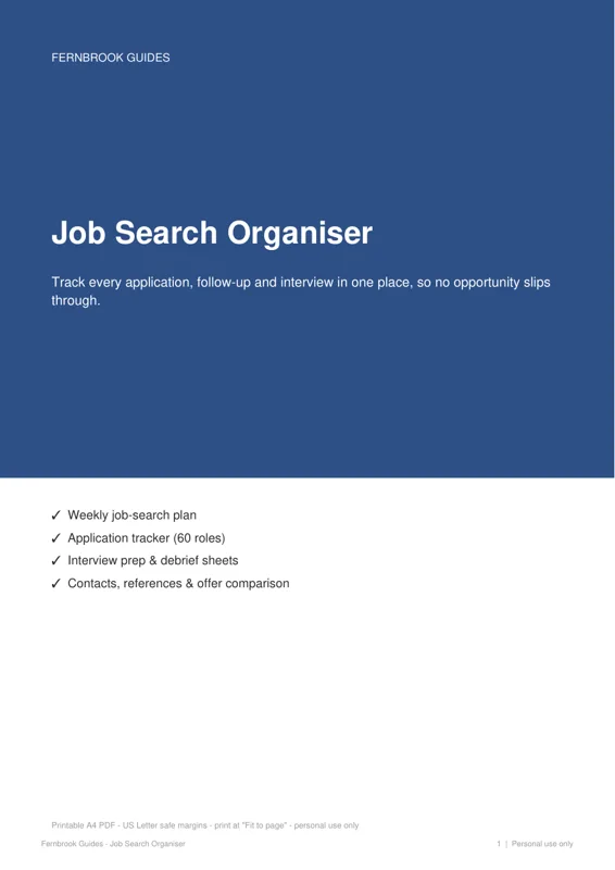 Cover of Job Search Organiser