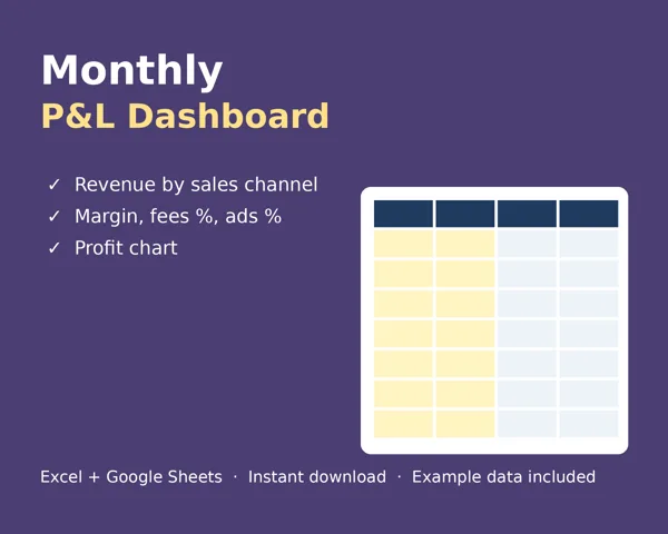 Cover of Monthly P&L Dashboard