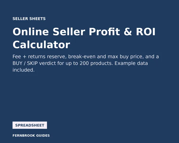 Cover of Online Seller Profit & ROI Calculator