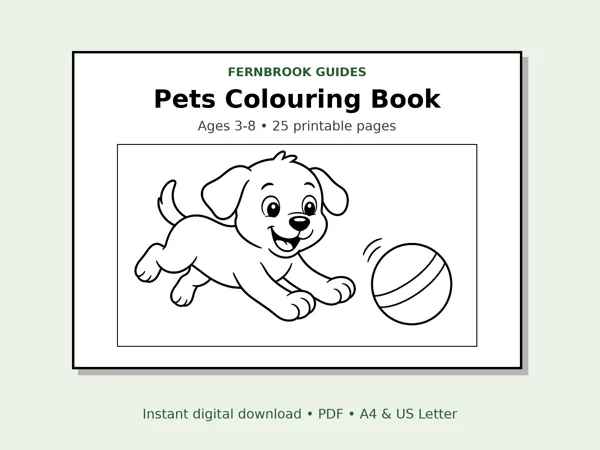 Cover of Pets Colouring Book for Kids (Ages 3-8)