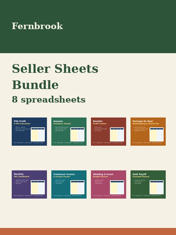 Cover of Seller Sheets Bundle (8 spreadsheets)