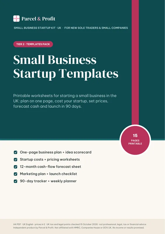 Cover of Small Business Startup Templates Pack (UK)