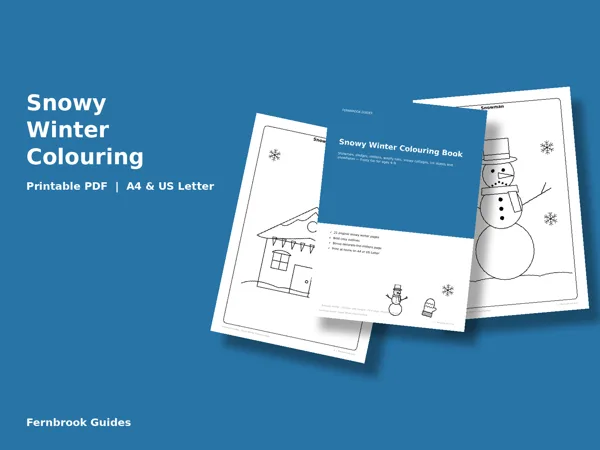 Cover of Snowy Winter Colouring Book for Kids (Ages 4-9)