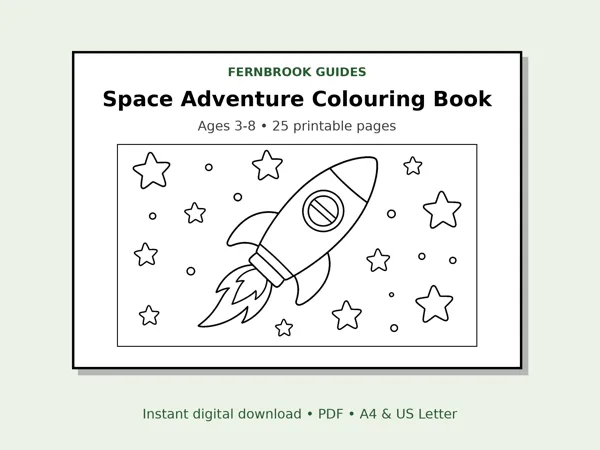 Cover of Space Adventure Colouring Book for Kids (Ages 3-8)